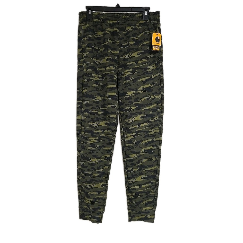 Carhartt Fleece Sweatpants Camouflage Logo Print Jogger Boys Size XL/18-20 - Picture 1 of 7